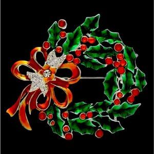 HOLIDAY WREATH BROOCH‎